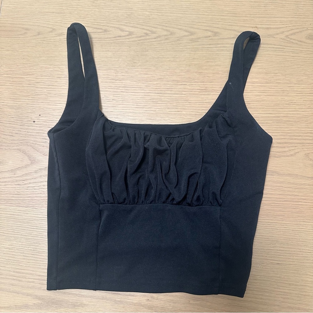 Black Ruched Women's Top